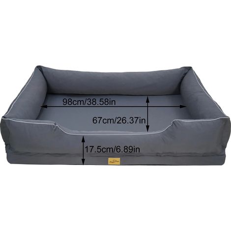 Cuccia ortopedica per cani, in tessuto traspirante, con fodera sfoderabile e lavabile, taglia 3XL (127x94x24 cm). (1/2)