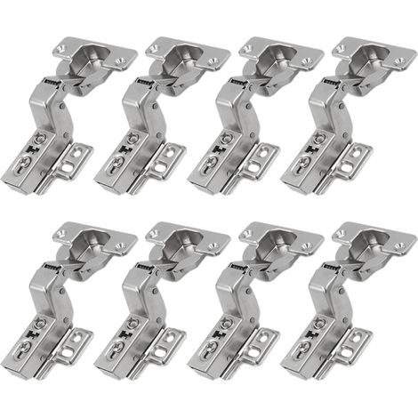 95 Degré Rentrant 40mm Soft Close Fortes Charnieres avec Amortisseur Hydraulique pour Porte Lourd et Épaisse Fermeture Automatique Charnière pour Armoires de Porte Cuisine Lot de 8 (1/5)