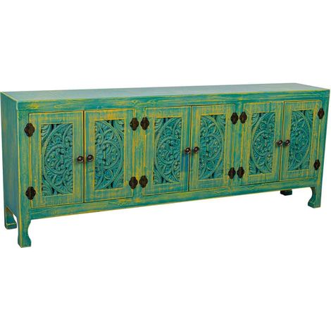 Mueble bajo de madera de 6 puertas 130x24x51,5 (1/5)