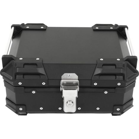 Coffre de moto 28L en alliage d'aluminium étanche antirouille universel pour motos noir (1/5)