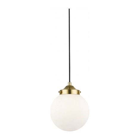 Zumaline RIANO Plafonnier suspendu Globe, or français, opale, 1x E27