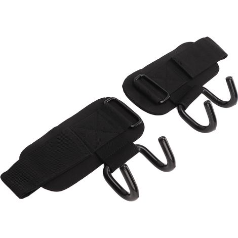 Set aus 2 verstellbaren Handgelenkschlaufen aus Nylon und Stahl mit Haken, für Gewichtstraining und Fitnessstudio-Workouts. (1/5)