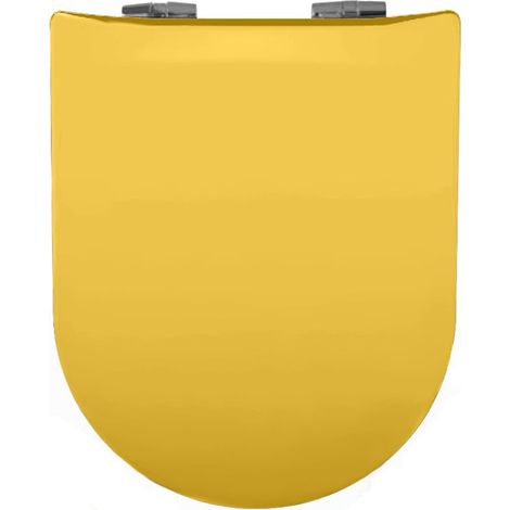 Abattant uni wood slim double avec descente assistée Jaune 36.5x48 cm (1/2)