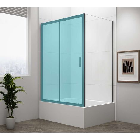 Polysan Deep - Paroi de douche 90x165 cm, verre transparent/noir mat MD3316B (1/3)