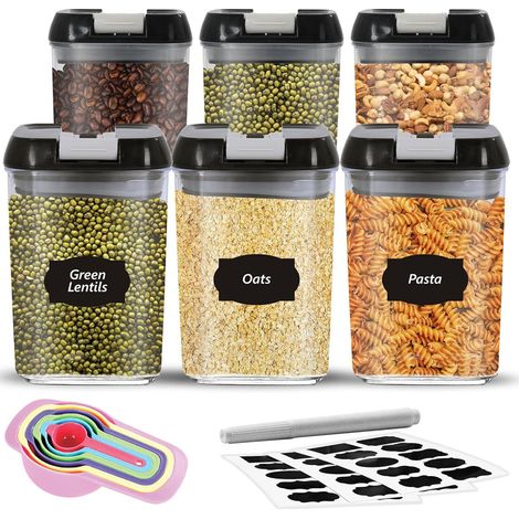 Mixed Set 5 Piece Assorted Food Grade & BPA Free Cereal Storage Containers (1/4)