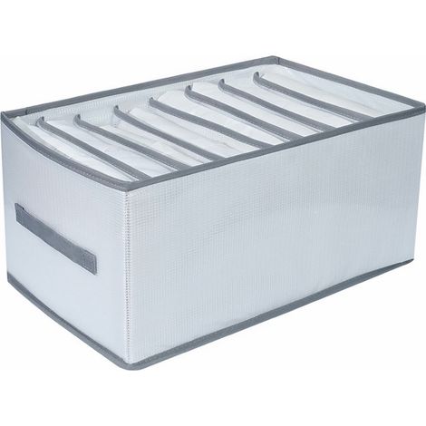 Boîte De Rangement Pour Vêtements - Organiseur De Tiroir Avec 7 Compartiments - En Tissu Pliable Avec Poignée - Pour Chemises Jeans Sous-Vêtements - 1 Pièce (1/5)