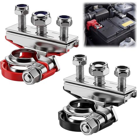 1 Paire Connecteur Batterie 12V 24V Cosse Batterie 3 Voies Connecteur de Borne de Batterie avec M8 M6 Boulon Joint de Protection pour Voitures Camionnette Caravane Campin (1/5)