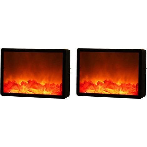 Deux lampes de cheminée LED simulant des flammes, lampes de cheminée décoratives de style nordique, veilleuses d'ambiance artisanales pour la maison. (1/5)
