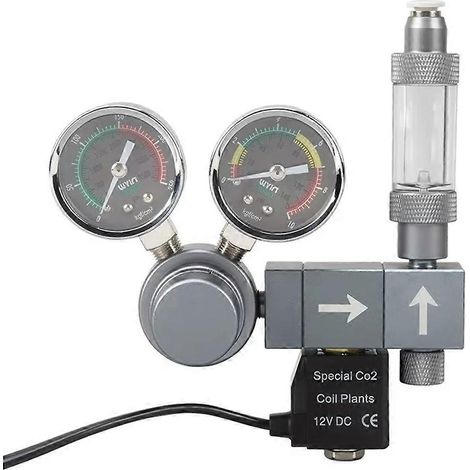 Doppel-Zählerregler, Magnetventil, Schnellanschluss-Schaumschreiber-Steuerungssystem, Aquarium-Druckminderungsventil, US-Stecker. (1/5)
