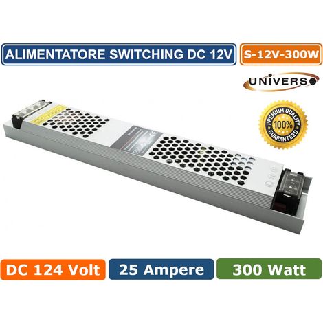 Trasformatore ultrasottile 12V 25A 300W alimentatore stabilizzato 25mm strip led (1/5)