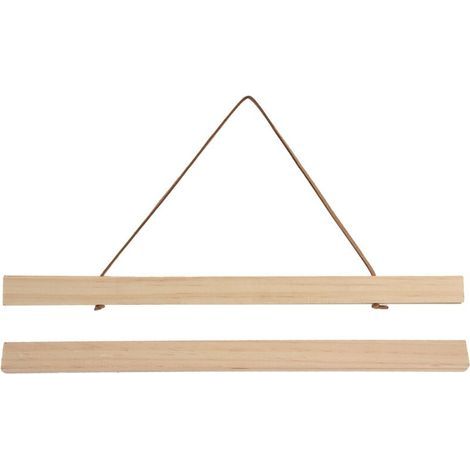 Cintre en bois pour affiches DIY Cadre suspendu magnétique pour art/impressions/toile/photos/images/uvres d'art 40 x 2,1 cm (1/4)