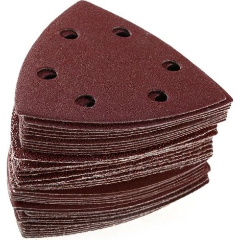 100PCS Triangle Disques à poncer Papier abrasif 6 Trou Grit 40/60/80/120/240
