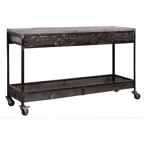 Konsolentisch Mango 150x45x90 grau lackiert HEAVY INDUSTRY 121 (1/3)