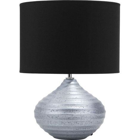 Tischlampe KUBAN Keramik Silber