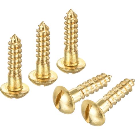 150 Pcs Vis À Bois M4 x 16mm À Tête Ronde Fendue En Cuivre (1/5)