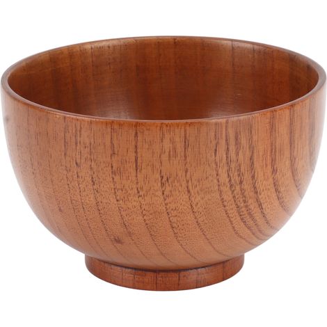 Bol en bois d'acacia fait main, style japonais unique, idéal pour salades, ramen, nouilles et soupes. (1/5)