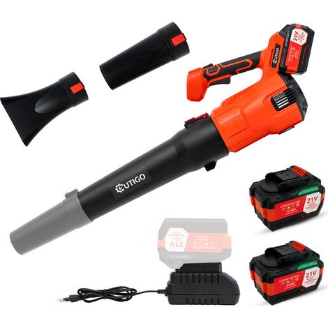Soplador de Hojas, Soplador de Hojas a batería con 2 baterías de 4,5 Ah, Velocidad del Viento de 49 m/s, Modo de Doble Velocidad, soplador de Hojas Ligero para soplar Hojas y Limpiar el jardín
