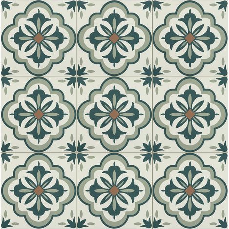 Dalles de Sol à Décoller et à Coller, Revêtement vinyle Imperméable pour Cuisine, Salon et Salle de Bain - Revêtement de Sol DIY Vert 30x30cm 10pcs (75.6 x 75.6 cm) (1/5)