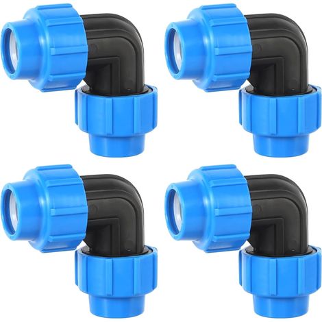 PP Fitting for PE Tube 25mm, Elbow Plumbing Fittings For Water Pipe Pe Compression, Plastic Pp Connector Fitting For Indoor And Outdoor Installations 4pcs (1/5)