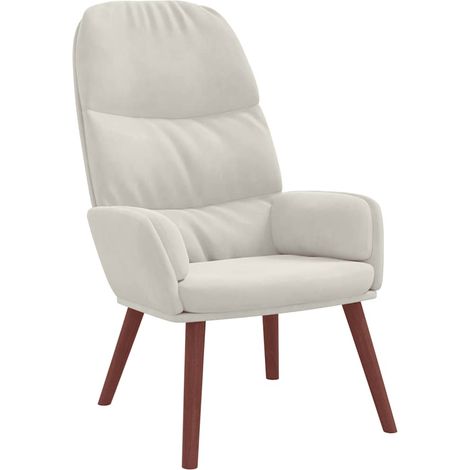 Maison Exclusive - Sedia Relax Bianco Crema Velluto