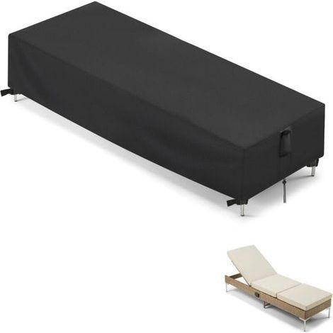Housse pour Transat Jardin Housse de Chaise Longue de Jardin Housse de Protection Transat Bain de Soleil Extérieur Anti UV Housse de protection pour Chaise Longue( 200 x 70 x 30 cm)