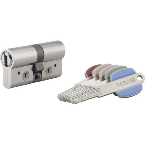 THIRARD - Cylindre Vario DX 33x33mm, anti-arrachement, nickelé, 5 clés - THIRARD
