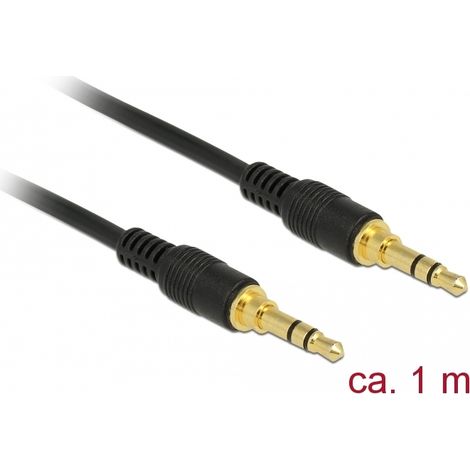 Delock Klinkenkabel 3,5 mm 3 Pin Stecker Stecker 1 m schwarz