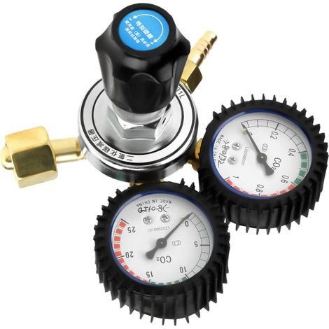 Régulateur de Bouteille de Gaz CO2 détendeur co2 Régulateur de Réducteur de Pression de Dioxyde de Carbone G5/8 Régulateur de Pression de CO2 à Double Jauge Regolatori gas e pompe (1/5)