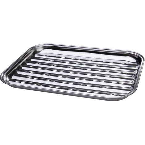 Schüssel MagicHome, zum Grillen, rechteckig, perforierte Edelstahlschale, 24,3x34,3x2,4 cm (1/2)