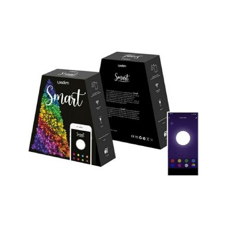 Wisdom XC-4471 catena stringa smart 24 mt per albero di Natale con 240 luci led multicolore rgb collegamento wi-fi per interno ed esterno