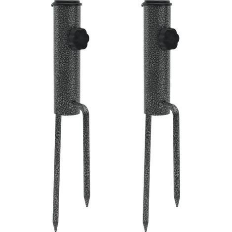 Universeller Sonnenschirmständer mit 2 Heringen, 9 x 35 cm, verzinkter Stahl, Haus & Garten, Rasen & Garten, Outdoor-Living, Sonnenschirm- & Sonnensegelzubehör (1/5)