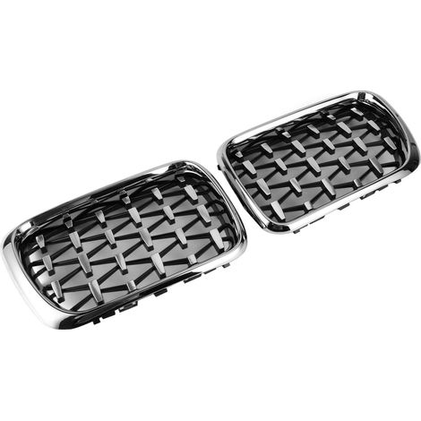 Paire de calandres de bouclier avant, grille de capot en nid d'abeille, 51138195151, compatible BMW Série 3 E36 M3 1997-1999, chrome (1/5)