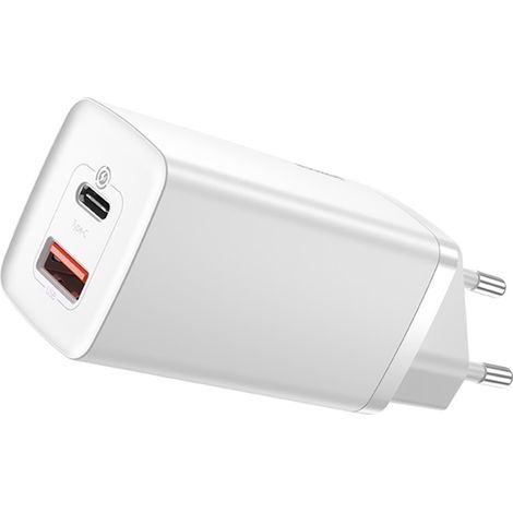 Chargeur mural rapide GaN2 Pro USB USB-C QC PD 65 W Blanc (1/5)