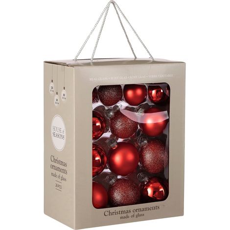 Mica Decorations Ensemble de babioles de Noël Rouge H7xl7xL7cm (1/5)
