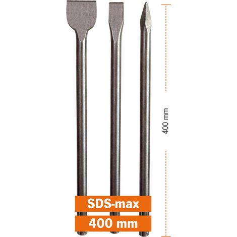 Projahn Meißel Satz SDS-max ECO, 3-teilig, Spitzmeißel, Flachmeißel, Spatmeißel