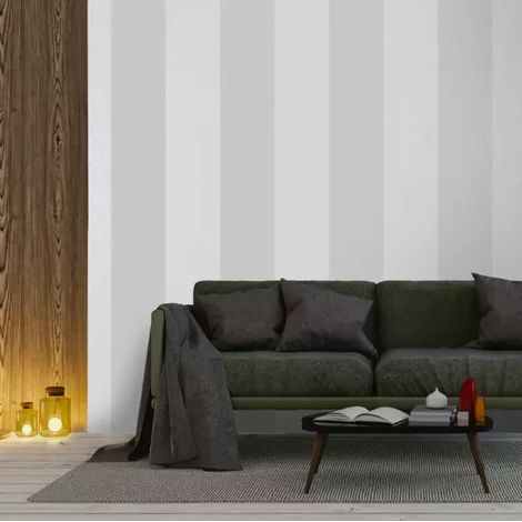 Grey Silver Stripe Wallpaper Glitter Metallic Effect Textured Geometric Pattern (1/5)