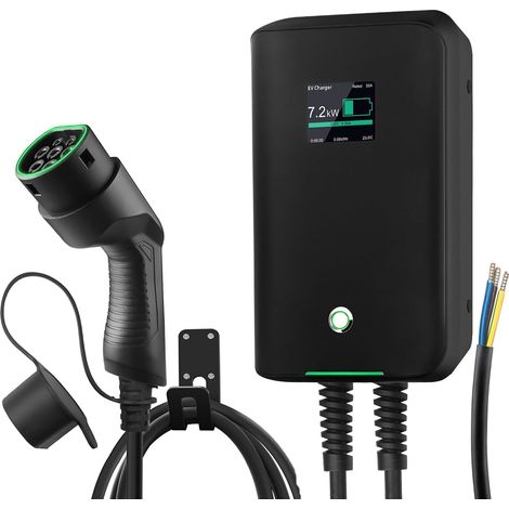 32A Ev Wallbox Charger, Electric Vehicle Charging Station, Wallbox 7KW Type 2 Single Phase, Charging Cable Type 2 6 m for S, Scenic, Megane, Y/3,E-C3,E-208,E-2008,EX30,XC60,MG4 (1/5)