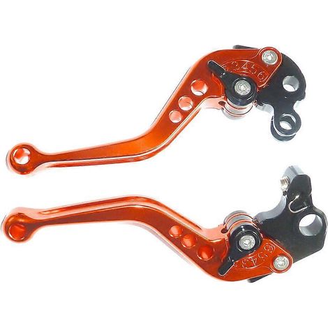 KTM 690 SM 2009 LEVIERS COURTS DE FREIN ET D'EMBRAYAGE ORANGES CIRCUIT ROUTE R15A4( )