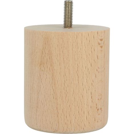 Vollholz Möbelfuß Buche Möbelstütze Ø 68mm Holzfuß 80mm Höhe M8 Stockschraube (1/5)
