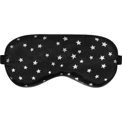 Masque de sommeil en soie, masque pour les yeux en soie avec sangle réglable pour dormir, cache-yeux doux de Noël, bandeau(noir) (1/5)