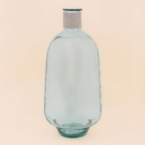 Vase dame jeanne en verre avec corde, H60cm