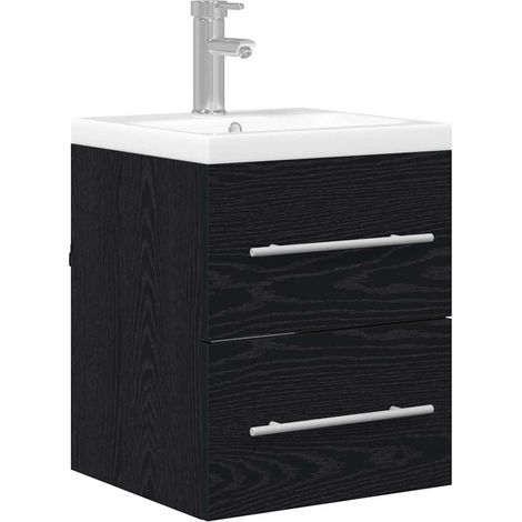Bathroom Sink Cabinet with Drawer Black Oak 41 x 38.5 x 48 cm vidaXL