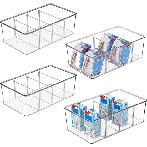 Kühlschrank Organizer 4er Stapelbar Aufbewahrungsbox BPAfrei 4 Pack (1/5)