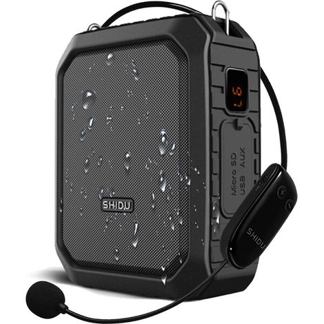 Amplificateur de voix sans fil Haut-parleur Bluetooth Système de sonorisation portable étanche 18W avec casque micro sans fil UHF pour amplificateur de voix pour classe Guide touristique (1/5)