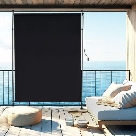 Pour Balcon et Jardin Réglage Facile à Manivelle Store Enrouleur Extérieur Rétractable Hauteur 220-310cm L150cm (1/5)