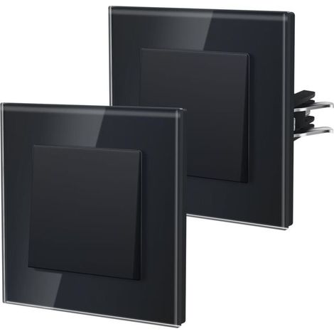 Interrupteur Mural, Interrupteur Va Et Vient Avec Griffes, Verre Interrupteur Lampe De Chevet, 1 Gang 1Way, 86mm, Noir (1/4)