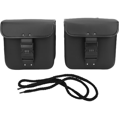 Sacoches de moto avec serrure en cuir PU, sac à bagages latéral étanche, conception universelle, capacité de 7,4 l.