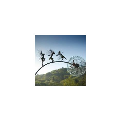 Ensemble de décoratifs de jardin en métal fées et pissenlits dansant ensemble jardin cour Art ornement debout