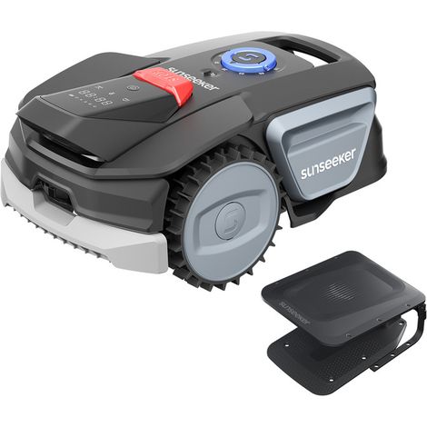 Sunseeker V1 avec Garage, Robot Tondeuse sans Fil Périphérique, 300 m² pour Petits Jardins, Sunseeker V1 Robot Tondeuse sans Fil - 300 m² - avec Garage Gratuit - Vision AI - Évitement Intelligent des