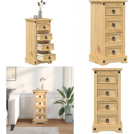 Table de chevet Corona 35x32,5x74 cm bois de pin massif - Table De Chevet - Meuble De Chambre - Table Nuit - Commode - Bois Massif - Home & Living (1/5)